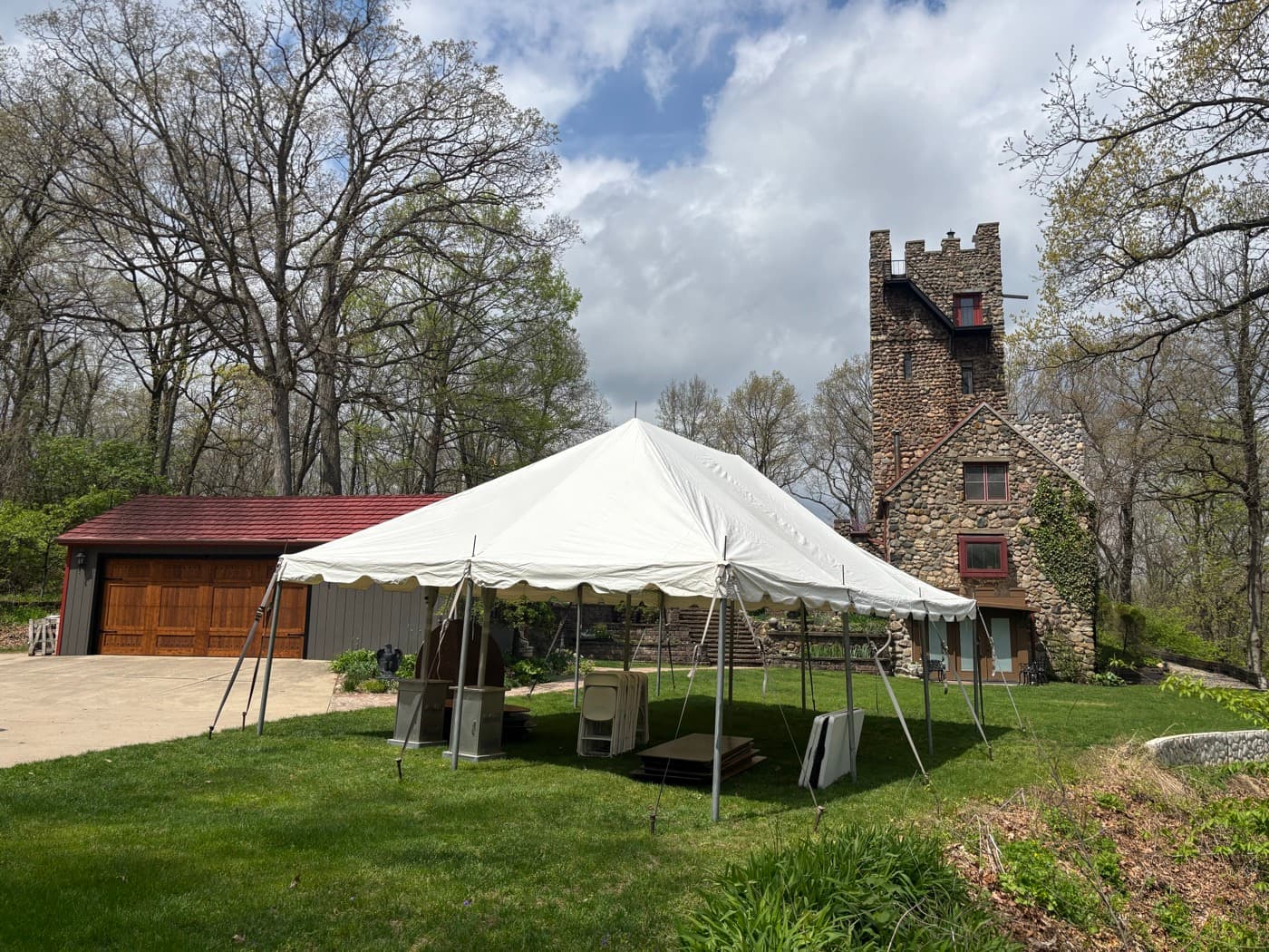 A celebration under a tent set up by The Rental Store